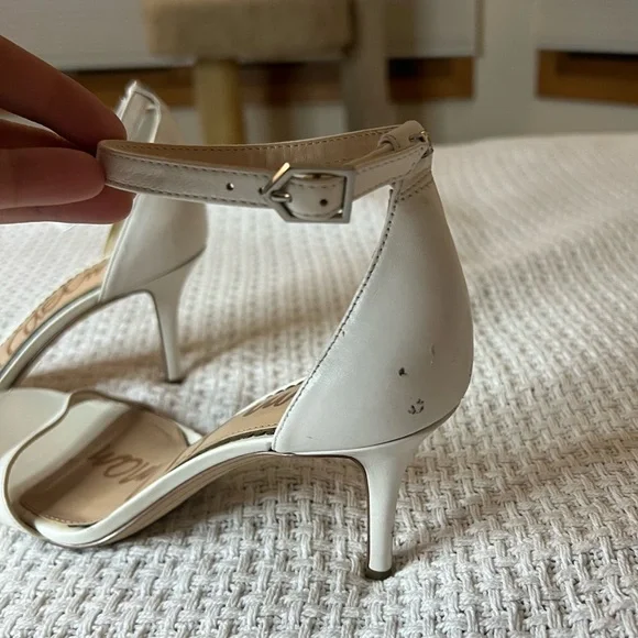 Sam Edelman White Ankle Sandal Heels Size 7.5 - Picture 4 of 7